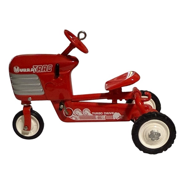 Hallmark 1955 Murray Tractor and Trailer Ornament Die Cast Red Tractor - Picture 4 of 16